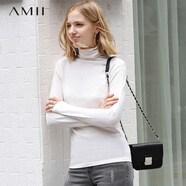 AMII極簡(jiǎn)休閑時(shí)尚毛針織衫女秋季新款直筒高領(lǐng)顯瘦百搭打底衫 米白 160/84A/M