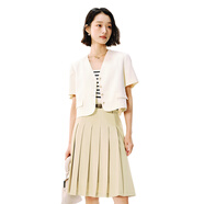 網(wǎng)易嚴(yán)選女式優(yōu)雅復(fù)古A字型半身裙遮肉梨形微彈垂感通勤百 淺棕色 M