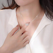 格心520情人節禮物送女友老婆銀項鏈女士鎖骨鏈生日禮物女送女友 守護天使項鏈+玫瑰禮盒