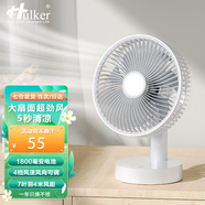 Hulker 大扇面桌面小風(fēng)扇USB可充電臺式辦公室學(xué)生宿舍床頭大風(fēng)力便攜電風(fēng)扇 升級七葉羽靜音風(fēng)扇 【6寸充電款】1800毫安時(shí)