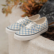 VANS范斯官方 Authentic 44 DX奶藍(lán)棋盤格安納海姆男女帆布鞋低幫 藍(lán)白棋盤格 37