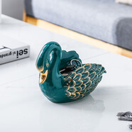 梵莎奇結(jié)婚禮物創(chuàng)意擺件家居飾品客廳裝飾新婚禮物送禮鑰匙收納擺件 墨綠天鵝收納