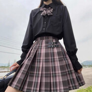 【JK制服官方】正版JK制服套裝學院風格裙水手裙全套百褶裙女學生日系不良少女正統(tǒng)校服童女 極夜之歌+領花+長袖襯衫 M【尺碼偏小】