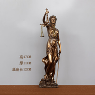 仿銅正義公平公正女神雕塑雕像司法院律師事務(wù)所天平法律擺件禮物 47厘米高正義女神
