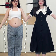 AXRP大碼連衣裙女2024夏季新款韓版修身顯瘦寬松大碼胖妹妹遮肉梨型身 黑色【長款】 2XL 建議130-150斤