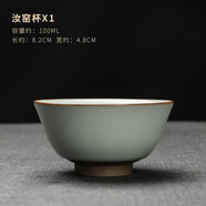 中國龍瓷 汝窯茶杯主人杯陶瓷手工品茗杯茶盞碗汝瓷開片功夫茶具小茶杯 汝窯-婉玉杯（裸瓷）