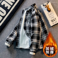 摘星少年小香風(fēng)毛呢外套男短款寬松休閑百搭夾克24年春秋款潮牌高級感衣服 NJN#加絨XXF001黑色 L