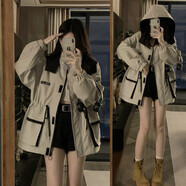 品匯菲特大碼女裝風(fēng)衣胖妹妹秋冬季加肥加大碼上衣微胖mm遮肚子學(xué)生外套 938灰色款【優(yōu)質(zhì)面料】常規 M 【建議110-130斤】