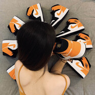 耐克（NIKE）男鞋女鞋Air Jordan 1  AJ1 情侶高幫休閑運(yùn)動(dòng)籃球鞋 554724-554725-058 黑橙 35.5