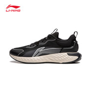 李寧（LI-NING）防護云男鞋休閑鞋秋季新款減震耐磨跑鞋男士運動(dòng)鞋輕便跑步鞋 黑色/冷檀黑-1 39