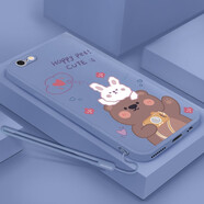 倍思力 適用蘋果6plus手機(jī)殼iPhone6S PLus男女款防摔全包磨砂保護(hù)套超薄軟外殼 薰衣草灰-熊和兔子 蘋果6plus/6sPLus通用