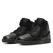 耐克（NIKE）男鞋Air Jordan 1 Mid 中幫籃球鞋 554724-090 純黑 43