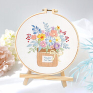 趣味 手工刺繡diy材料包兒童學(xué)生立體歐式布藝創(chuàng)意刺繡花初學(xué)掛畫含繡框 幸運草 浮花浪蕊 送繡繃 支架