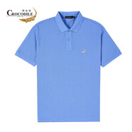 鱷魚(yú)恤（CROCODILE）男裝夏季時(shí)尚休閑經(jīng)典基礎款簡(jiǎn)約男士短袖polo衫多色順豐BA-53402 075寶藍色 L