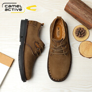 駱駝動感（camel active）春季頭層牛皮休閑皮鞋男厚底工裝鞋中年青年男鞋大頭皮鞋 暗棕色 38