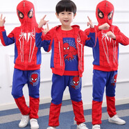 憶愛蜘蛛俠衣服兒童運(yùn)動(dòng)套裝秋款男童衣服童裝長(zhǎng)袖馬甲三件套 長(zhǎng)袖藍(lán)色【馬甲+長(zhǎng)袖+褲子】 120(建議身高105-115)
