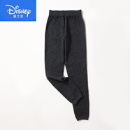 迪士尼（Disney）兒童羊絨褲男童加厚羊毛褲女童薄打底褲寶寶一體絨保暖加絨毛線(xiàn)褲 男童(薄)深灰色 身130碼(褲長(cháng)75厘米)