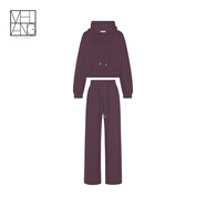 美洋（MEIYANG）【硬核防風(fēng)系列】漿果莓防風(fēng)套裝 連帽上衣/半裙/長(zhǎng)褲 紫紅色（外套+休閑褲常規(guī)版） M