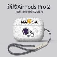 顧影適用airpods三代保護(hù)套硅膠airpods pro二代耳機(jī)套無(wú)線(xiàn)藍(lán)牙airpods保護(hù)殼磨砂軟殼 AirpodsPro2【白色飛人+掛繩】不取殼可充