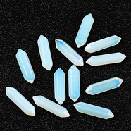 晶來(lái)晶往天然水晶雙尖六棱柱擺件原石打磨紅黃粉黑水晶柱子DIY吊墜工藝品 蛋白石（一個(gè)）