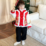 貝嬰初（BEIYINGCHU）漢服女童新年衣服兒童中國風(fēng)蛇年唐裝過年寶寶拜年服 男款-夾棉加厚（足碼，不拍大） 100 （建議身高85-95）
