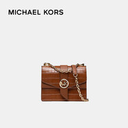 邁克.科爾斯（MICHAEL KORS）MK女包 奢侈品Greenwich鱷魚(yú)紋單肩包棕色 32T1SGRC5E