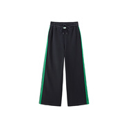 太平鳥(niǎo)女裝學(xué)院風(fēng)拼接刺繡長(cháng)褲A3GBD4195 黑色 M