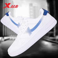 特步板鞋男鞋休閑鞋小白鞋2025冬季新款低幫男士潮流滑板鞋運動(dòng)鞋子男 新白色/宇宙藍0065 41