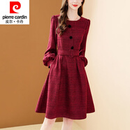 皮爾卡丹高檔女裝春秋過(guò)年裙復古紅色格子連衣裙女冬季圓領(lǐng)氣質(zhì)顯瘦A字裙 磚紅色 M M【建議95-105斤以?xún)取?
                                         title=