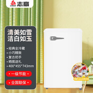 志高（CHIGO）【一級節(jié)能】網(wǎng)紅復(fù)古小冰箱小型雙開門冷藏冷凍宿舍吉美式小冰箱高顏值白色黃色 50A68D【一級節(jié)能 全域冷藏】冰玉白