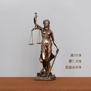 仿銅正義公平公正女神雕塑雕像司法院律師事務(wù)所天平法律擺件禮物 31厘米高正義女神
