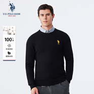 U.S. POLO ASSN.男士針織衫簡(jiǎn)約商務(wù)毛衣秋冬純棉保暖男裝上衣寬松打底毛衫
