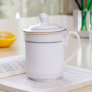 arst雅誠德陶瓷杯帶蓋茶杯td介杯會(huì )議辦公室泡茶杯子水杯家用馬克杯 抗菌S20-130
