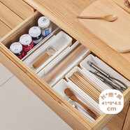 侑家良品 2個(gè)裝抽屜分隔收納盒可伸縮廚房整理盒桌面化妝品儲物盒分類(lèi)收納