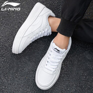 李寧（LI-NING）男鞋小白鞋子運動鞋冬春季男士滑板鞋潮流2025新款品牌透氣休閑鞋 標準白 40