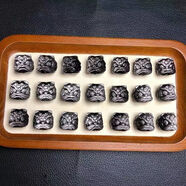 銀曜石醒獅小獅子貓爪吊墜黑曜石項墜情侶手串項鏈男女款文玩配飾 【上下孔】卡12mm 銀曜石醒獅*4顆