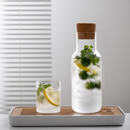 圓舍（Yumsir） 涼水壺套裝泡檸檬水壺耐高溫玻璃冷水壺家用涼白開(kāi)水杯冷飲果汁壺加厚扎壺花茶壺 磨砂冷水壺+2只磨砂水杯
