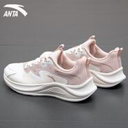 安踏（ANTA）漫步女鞋運動(dòng)鞋子女秋季透氣軟底網(wǎng)面百搭健身跑步鞋休閑旅游鞋 象牙白/藕灰 37.5