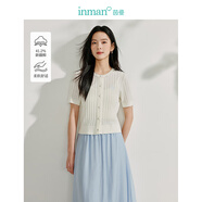 茵曼（INMAN）毛衣女POLO領(lǐng)2025春季套頭針織衫女裝新款通勤長(cháng)袖毛衣上衣 白色-天然晶石領(lǐng)口 常規 W18525320 XL