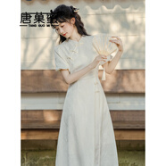 唐菓蜜新中式國(guó)風(fēng)連衣裙女2025夏季新款女裝氣質(zhì)溫婉風(fēng)日常改良旗袍裙子 杏色 L （建議110-120斤）