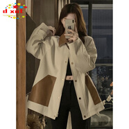 DXOT2025復(fù)古pu皮西裝外套女秋冬季感港風(fēng)寬松bf風(fēng)小個(gè)子翻領(lǐng)夾克上衣 圖片色（秋冬）【優(yōu)質(zhì)款】 加厚 S