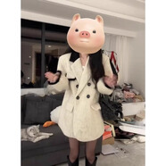 RWNNVI韓系呢子大衣女毛呢外套2024年秋冬季新款感小個(gè)子超好看短款 燕麥色【夾棉】 加厚 XL