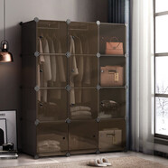 安爾雅衣柜簡(jiǎn)易組裝雙人衣櫥簡(jiǎn)約出租房組合塑料收納儲物柜臥室單人衣柜