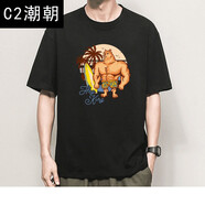 C2潮朝極學(xué)式純棉神煩狗T恤doge五分袖狗狗幣柴犬dogecoin周邊衣服dogeT恤 【純棉】黑色 8076 神煩犬 S碼（90-100斤）