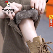 啄木鳥品牌女裝冬季加厚加絨燈芯絨褲子女2025新款寬松顯瘦束腳哈倫褲子 卡其色 【羊羔絨】 加絨 XL 建議115-130斤