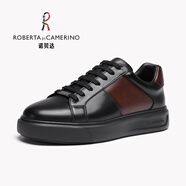 諾貝達(dá)（ROBERTA DI CAMERINO）2025春夏新款男士真皮休閑復(fù)古板鞋舒適發(fā)泡厚底日常運(yùn)動輕奢男鞋 棕色 DDB33192A 37 （歐美尺碼 偏大一碼）