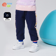 貝貝怡童裝女童褲子休閑褲春秋2022新品柔軟親膚女孩長(cháng)褲運動(dòng)褲 藏青 24個(gè)月/身高90cm
