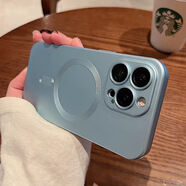 帕洛達iphone15液態(tài)磨砂磁吸手機殼防塵網(wǎng)金屬漆14蘋果CD紋i13pro套適用 遠(yuǎn)峰藍 iphone11PRO（5.8寸）