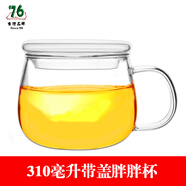 76臺灣女生玻璃涼水杯胖胖杯帶蓋310毫升 帶蓋胖胖杯（310ml) 310ml 1只