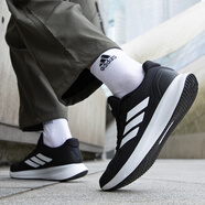 阿迪達斯 （adidas）正品男鞋2025年秋季網(wǎng)面時尚休閑跑步鞋輕便透氣減震耐磨運動鞋 IH7758/黑白 41